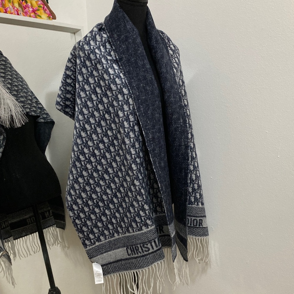 Dior Blue and Gray Scarf